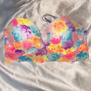 PINK Victoria's Secret Neon Floral Lace Multi 34C Bra